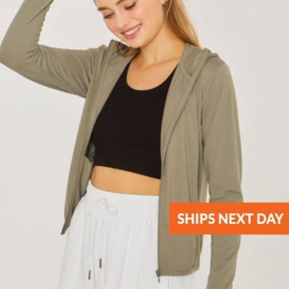 Athletic Hooded Jacket - Hooded Jacket - Athletic Jacket - Zip Front Jacket - Picture 1 of 3